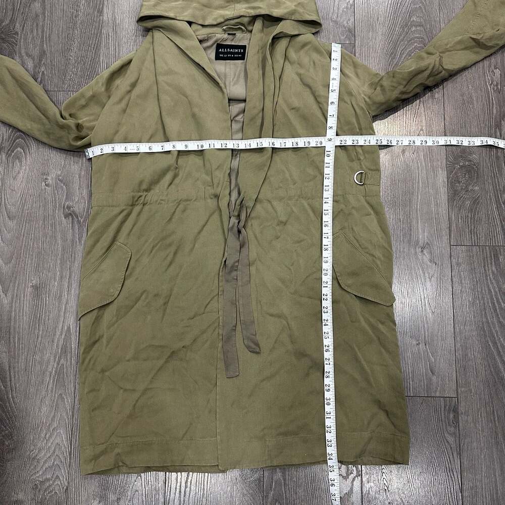 ALLSAINTS Pelya Parka Jacket Light Olive Green Hooded Coat US 8 - Picture 7 of 11